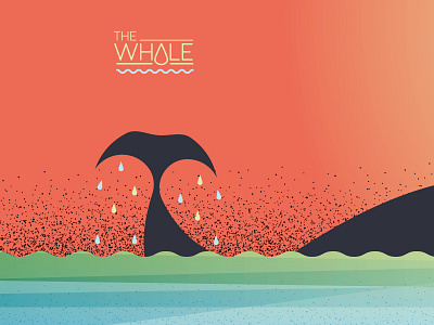 The whale design distressed drops gradient graphic illustration mannheim ocean pommes transparency vector water whale