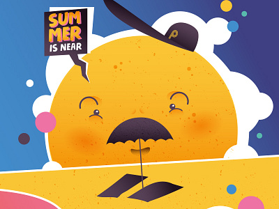 Summer is near beach beard cap characterdesign design gradient hot iampommes illustration mustache pommes summer sun sunshine vector