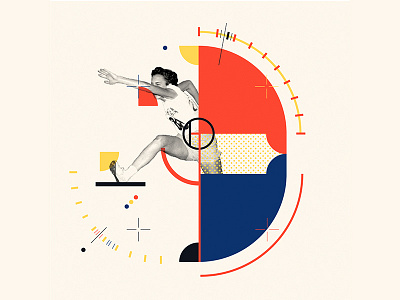 Bauhaus - D 36 days of type 36days 36days d 36daysoftype bauhaus bauhaus100 collage design illustration jump pommes typography vector