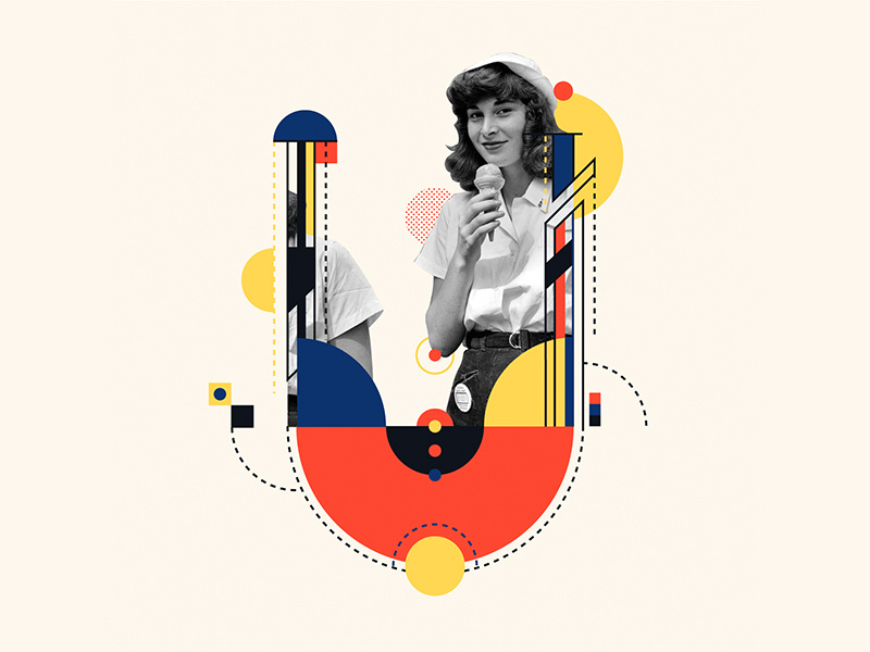 Bauhaus - U collageart collage icecream vintage alphabet bauhaus100 bauhaus 36days-u 36daysoftype design graphic 36 days of type mannheim iampommes typography pommes vector illustration