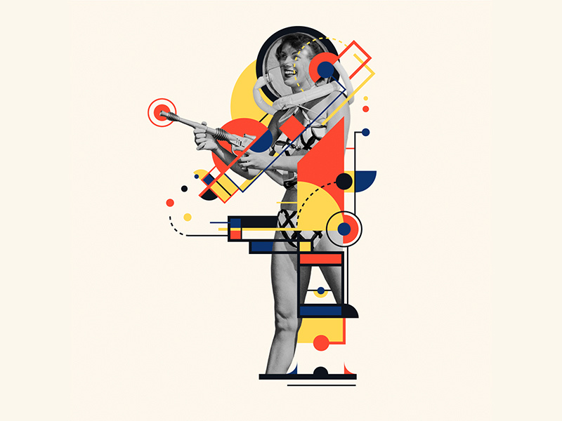 Bauhaus - 4 letter 4 collage 36days-4 bauhaus100 bauhaus 36daysoftype design graphic 36 days of type mannheim iampommes typography pommes vector illustration