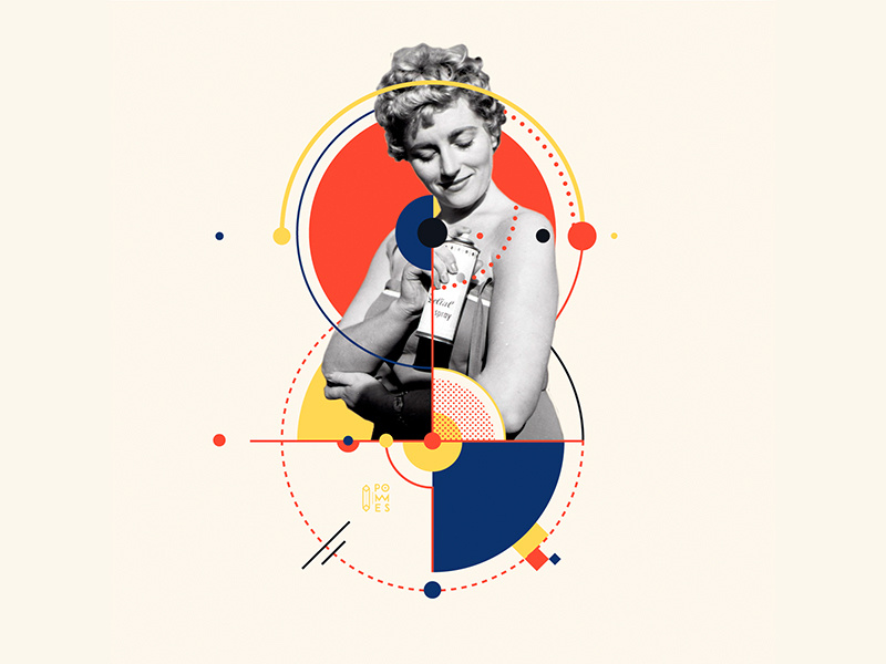 Bauhaus - 8 number 36days-8 collageart retro vintage collage bauhaus100 bauhaus 36daysoftype design graphic 36 days of type mannheim iampommes typography pommes vector illustration