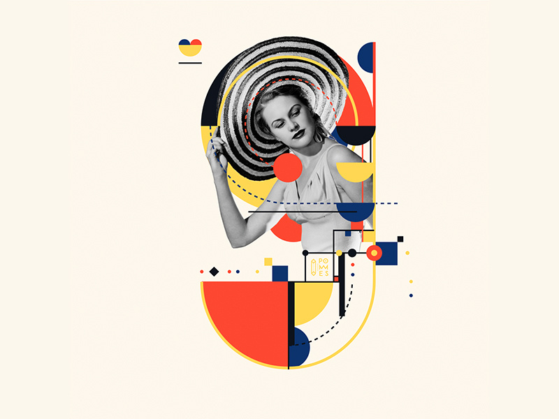 Bauhaus - 9 fashion love number retro vintage collage bauhaus bauhaus100 36daysoftype design graphic 36 days of type mannheim iampommes typography pommes vector illustration