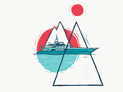 Capri adobe boat capri design graphic iampommes illustration illustratordraw ipad ipadpro island luxury pommes ship sketch sun travel vector yacht yachting