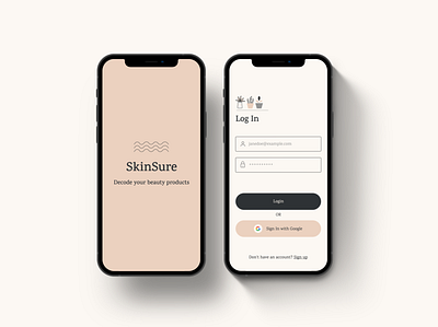 Mockup 1 app dailyui dailyui001 minimal mobile signup page skincare ui ux