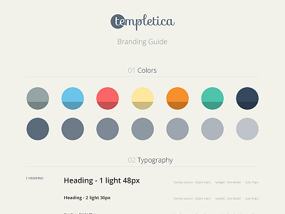 Style Guide For Templetica branding color style typography