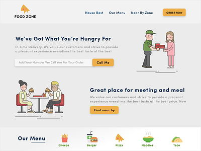 Food Zone design food and beverage foodzone meeting time ui ux web webdesign website