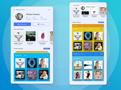 Playlist Collection app clean design designe flat iphone mobile music music app playlist playlist collection ui user experience ux ux