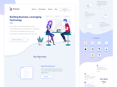 Landing Page | Binbytes Redesign branding agency design flet design it landing page redesign ui user experience ux user interface design ux web