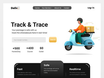 Shipping Website design landing page shipment shipping track tracking ui ux web
