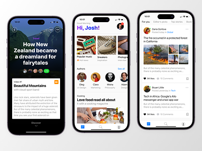 News & Articles Mobile App article articles bulletin clean design feed hot minimal mobile design news news app news paper newsfeed newsletter read reader reading social app ui ux