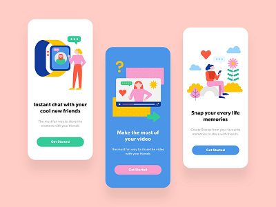 Social app illustrations