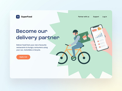 Food delivery website illustrations