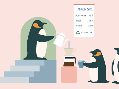 Penguin coffee shop