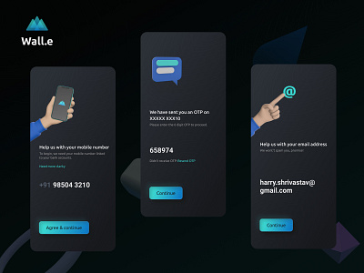 Wallet App - Personal Details 3d app design dark theme finance fresh illustration minimal mobile design trending ui ux wallet app