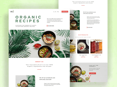 Organic Recipes home page design