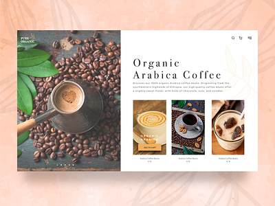 Organic coffee landing page design