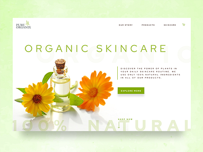 Organic skincare website design