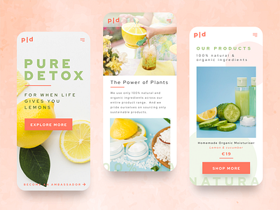 Health & wellness mobile design beauty branding creative design detox food graphic design health mobile modern natural plants skincare ui design uidesign user experience ux design uxdesign webdesign wellness