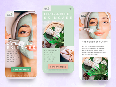 Organic skincare app concept