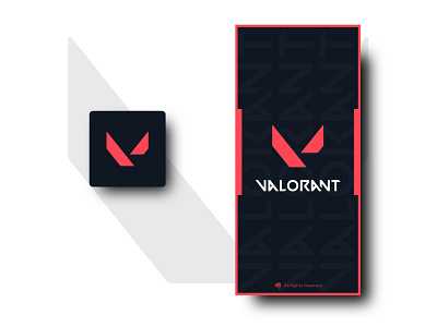 Valorant Splash Screen & App icon | Daily UI adobeillustator adobexd app app icon dailyui dailyuichallenge design gaming gaming app icon illustration logo splashpage splashscreen ui ux valorant vector