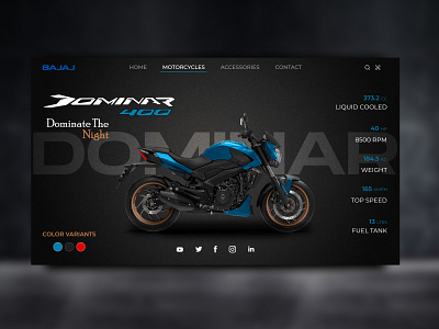 Website UI | Bajaj Dominnar