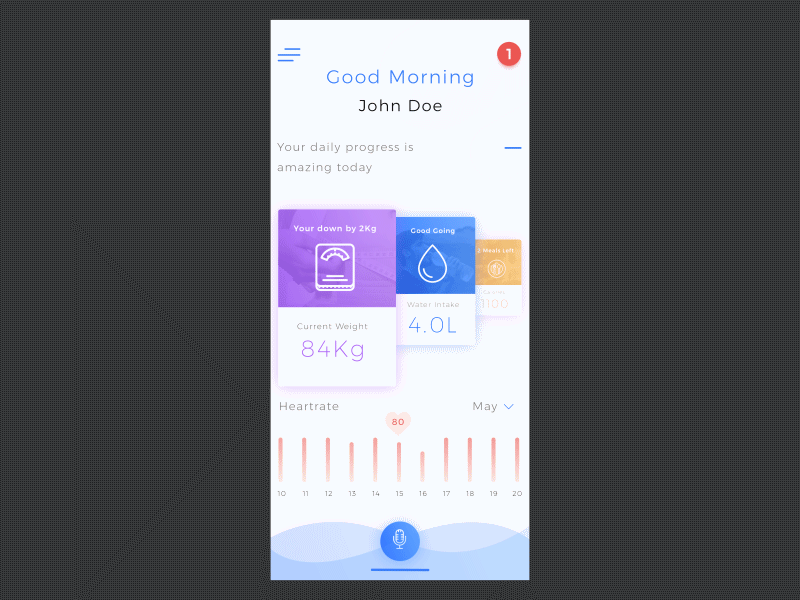 Health Assistant Virtual App Animation animation assistant design gif health healthcare ui ux