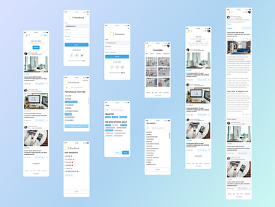 NewsBoard - News Reading Website Design ( Mobile Version ) design ui ux web design xd