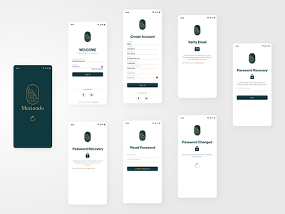 Moriondo - Sign In, Sign Up & Password Recovery User Flow design mobile app ui ux web design xd