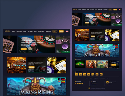 Gambling Website Design design ui ux web design xd