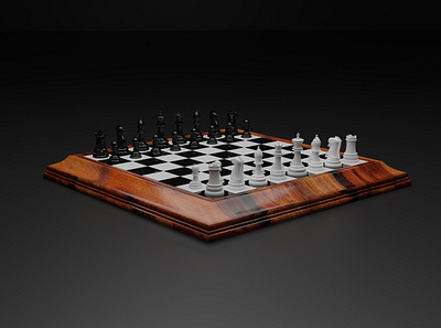 Chess Scene - 3D Modeling 3d 3d art 3d modeling blender chess illustration modeling render