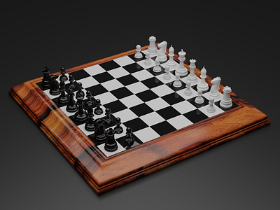 Chess Scene - 3D Modeling 3d 3d art 3d modeling chess illustration modeling render