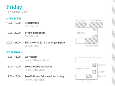 Schedule: Friday (Day 1) booklet minimap print schedule timetable