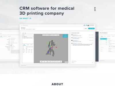 CRM software for medical 3D printing company case study crm dashboard crm software illustration inoxoft