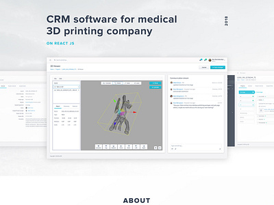 CRM software for medical 3D printing company