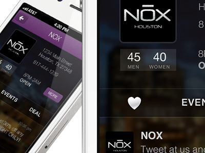 Exclusr iOS Venue Profile Screen app exclusr ios iphone mobile nightlife profile purple venue