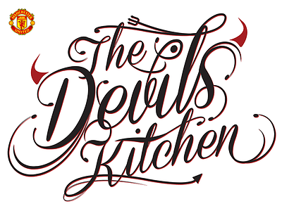 The Devils Kitchen calligraphy hand lettering logomark manchester united typography
