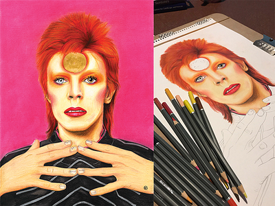 David Bowie Portrait art david bowie drawing illustation portrait