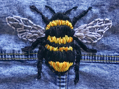 Mr. Bee bee embroidery sewing textiles