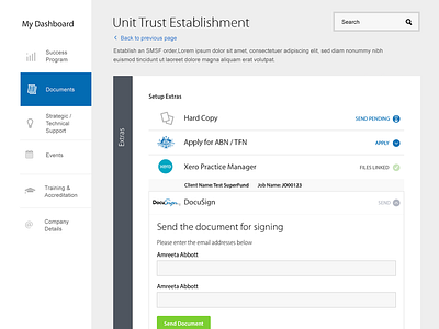 nowinfinity dashboard documents online sas xero