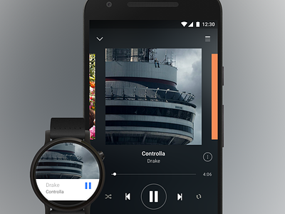 Spotify material sketch freebie android freebie music player sketch spotify wear