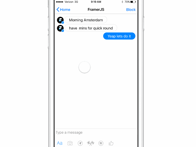 Tic Tac Toe in facebook messenger chat framerjs game interactive message messenger prototype tic tac toe
