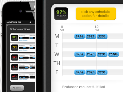 Schedule screen app educational iphone map schedule