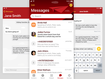 Messages screen for Zadarma avatar bubble chat ios messages mobile send sms