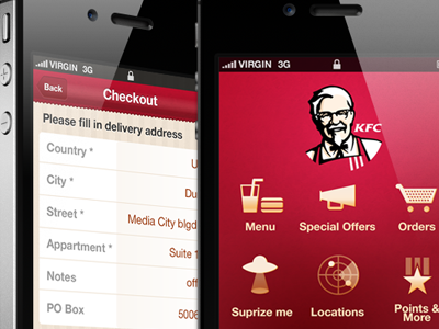 kfc food ordering app