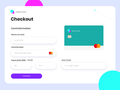 Daily UI 02 - Candy Music Checkout page UI