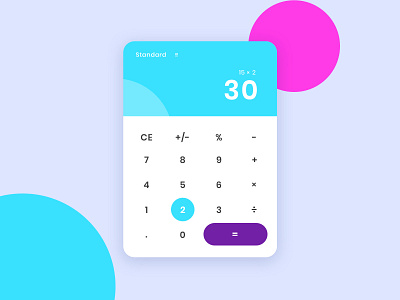 Daily UI 004 - Colorful Calculator UI adobe photoshop daily ui daily ui 004 dailyui dailyuichallenge design illustration minimalistic modern typography ui