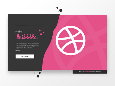 Hello Dribbble! adobe photoshop dailyui design hello dribbble illustration minimalistic modern typography ui