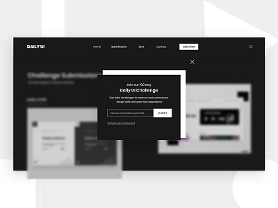 Daily UI 016 - Pop-Up / Overlay Design adobe photoshop daily ui dailyui dailyuichallenge dark dark mode design illustration minimalistic modern overlay popup submit typography ui