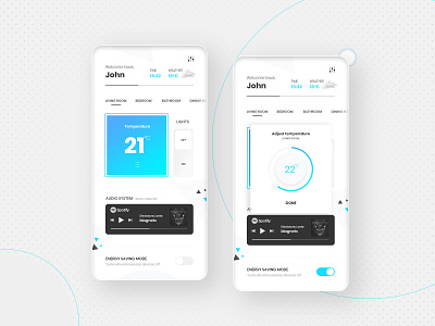 Home Monitoring Dashboard - Daily UI 20 adobe photoshop daily ui dailyui dailyuichallenge dashboard design features home monitoring illustration light minimalistic modern settings temperature typography ui